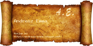 Andresz Emma névjegykártya